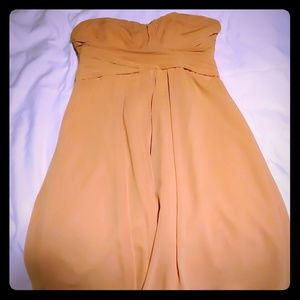 Strapless gold dress